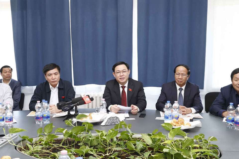 Chủ tịch Quốc hội Vương Đình Huệ phát biểu. (Ảnh: Doãn Tấn/TTXVN)