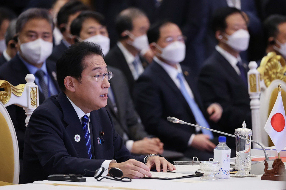 Thủ tướng Nhật Bản Kishida Fumio phát biểu. (Ảnh: Dương Giang/TTXVN)