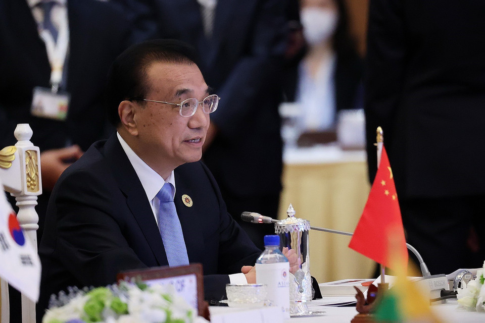 Thủ tướng Trung Quốc Lý Khắc Cường phát biểu. (Ảnh: Dương Giang/TTXVN)