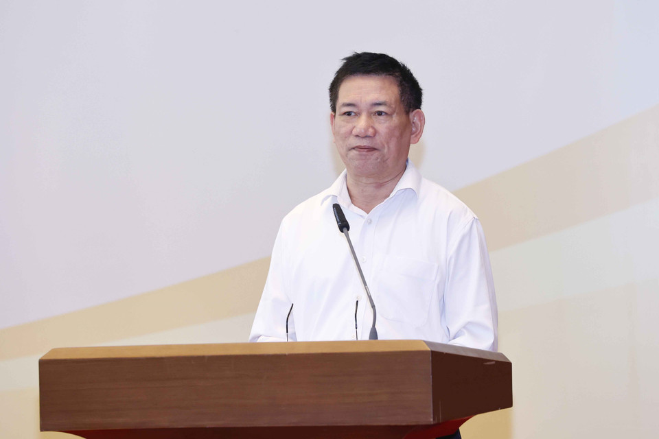 Bộ trưởng Bộ Tài chính Hồ Đức Phớc phát biểu. (Ảnh: Doãn Tấn/TTXVN)