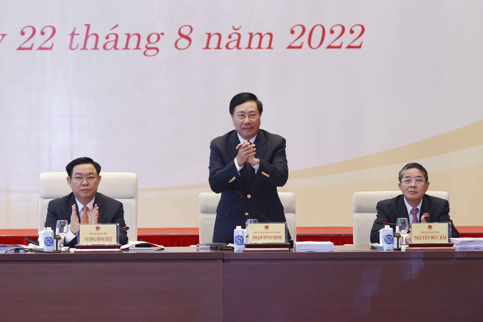 Phó Thủ tướng Thường trực Chính phủ Phạm Bình Minh dự hội nghị. (Ảnh: Doãn Tấn/TTXVN)