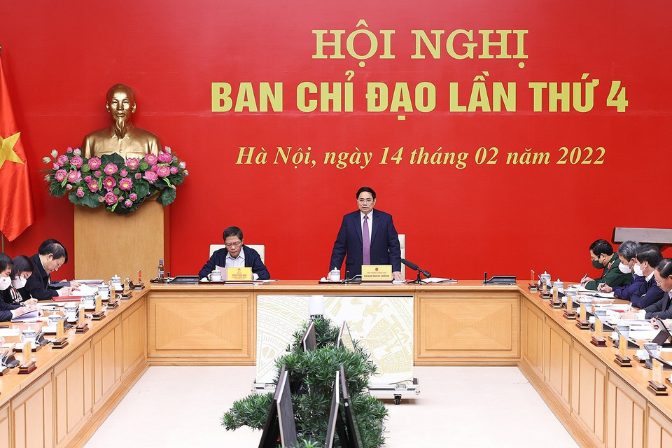 Thủ tướng Phạm Minh Chính chủ trì hội nghị. (Ảnh: Dương Giang/TTXVN)