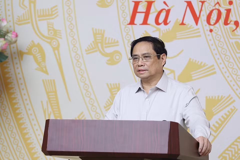 Thủ tướng Phạm Minh Chính chủ trì hội nghị. (Ảnh: Dương Giang/TTXVN)