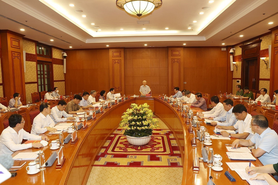 Tổng Bí thư Nguyễn Phú Trọng cũng xác định yêu cầu nhiệm vụ công tác phòng, chống tham nhũng, tiêu cực thời gian tới. (Ảnh: Trí Dũng/TTXVN)