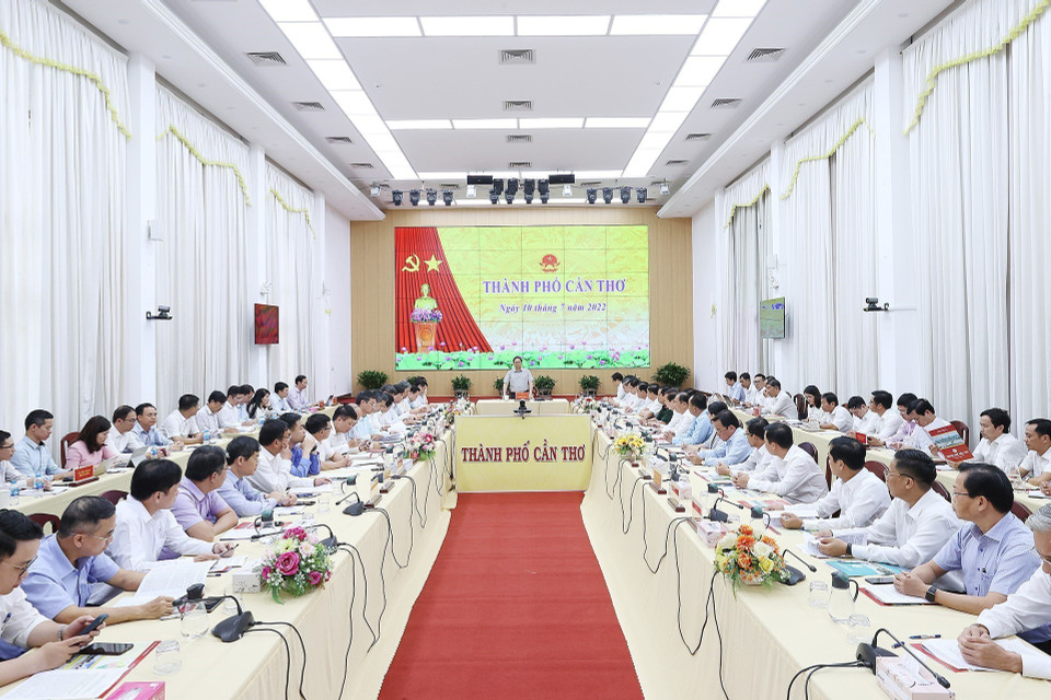 Quang cảnh buổi làm việc. (Ảnh: Dương Giang/TTXVN)