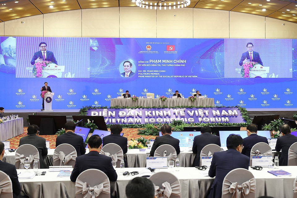 Quang cảnh Diễn đàn Kinh tế Việt Nam. (Ảnh: Dương Giang/TTXVN)