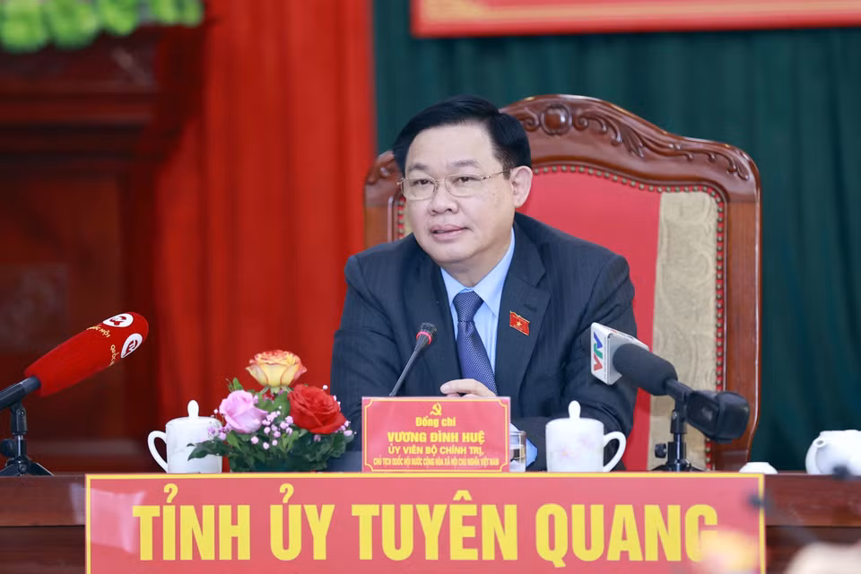 Chủ tịch Quốc hội Vương Đình Huệ phát biểu. (Ảnh: Doãn Tấn/TTXVN)