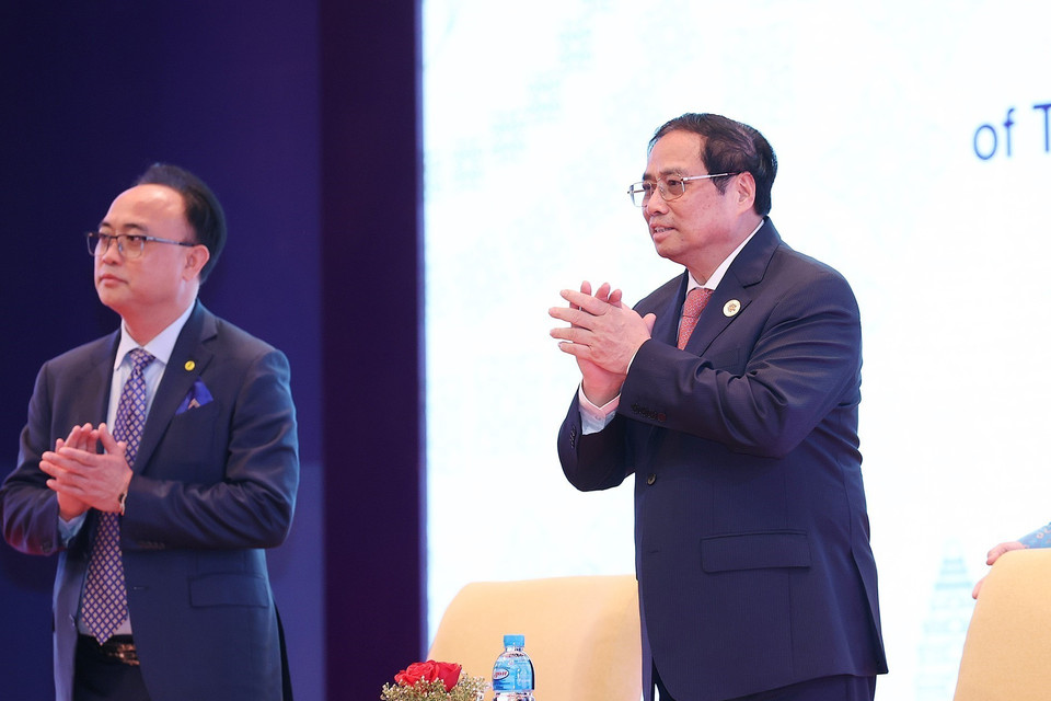 Thủ tướng Phạm Minh Chính tại Hội nghị thượng đỉnh kinh doanh và đầu tư ASEAN 2022. (Ảnh: Dương Giang/TTXVN)
