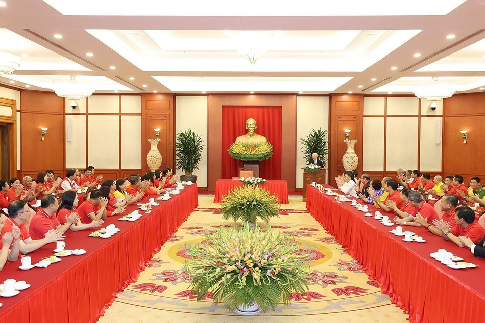 Quang cảnh buổi gặp mặt. (Ảnh: Trí Dũng/TTXVN)