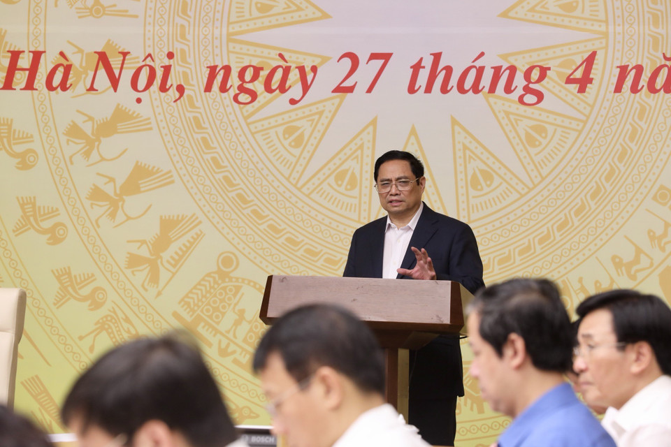 Thủ tướng Phạm Minh Chính phát biểu chỉ đạo. (Ảnh: Lâm Khánh/TTXVN)