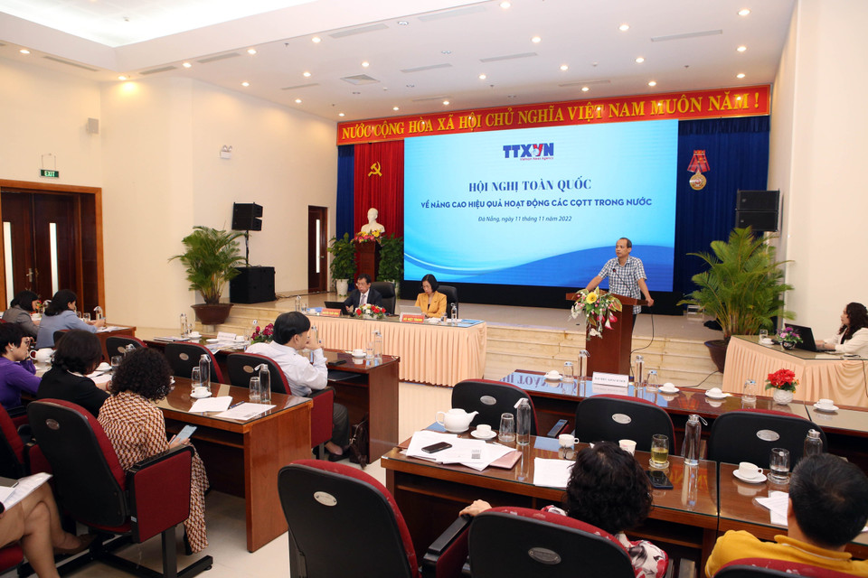 Ngày 11/11, tại thành phố Đà Nẵng, Thông tấn xã Việt Nam tổ chức hội nghị toàn quốc về nâng cao hiệu quả hoạt động ở các Cơ quan Thường trú TTXVN trong nước. (Ảnh: Trần Lê Lâm/TTXVN)