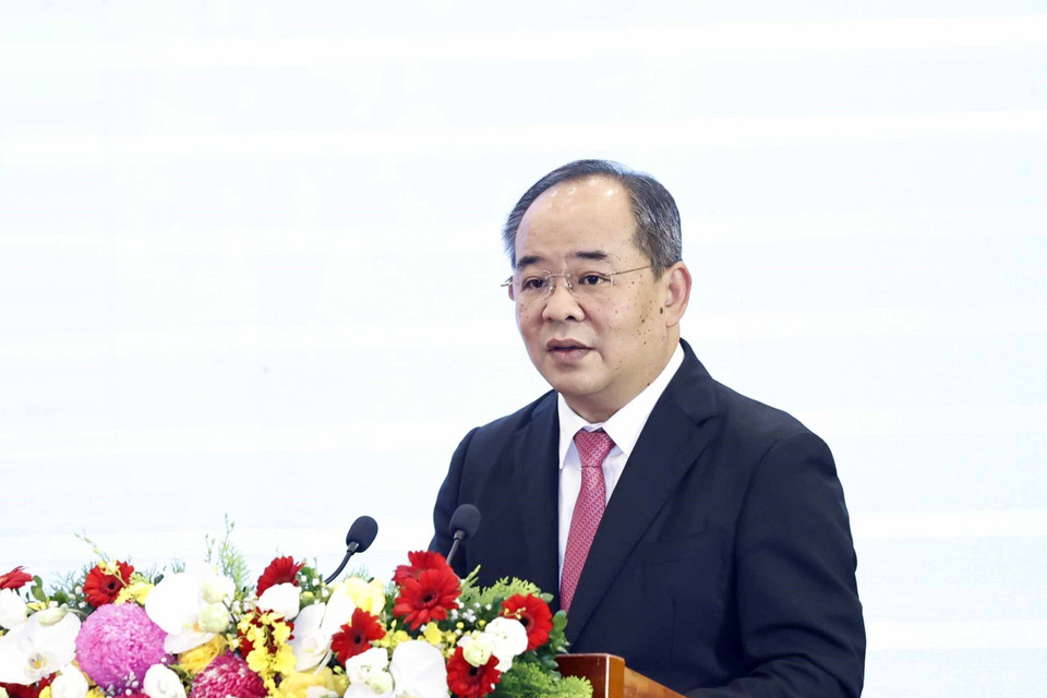 Ông Lê Khánh Hải, Ủy viên Trung ương Đảng, Chủ nhiệm Văn phòng Chủ tịch nước phát biểu. (Ảnh: Thống Nhất/TTXVN)