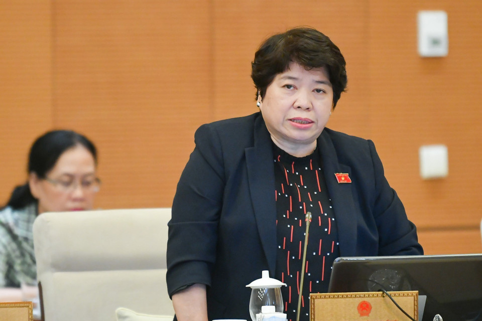 Chủ nhiệm Ủy ban Xã hội của Quốc hội Nguyễn Thúy Anh phát biểu. (Ảnh: Doãn Tấn/TTXVN)