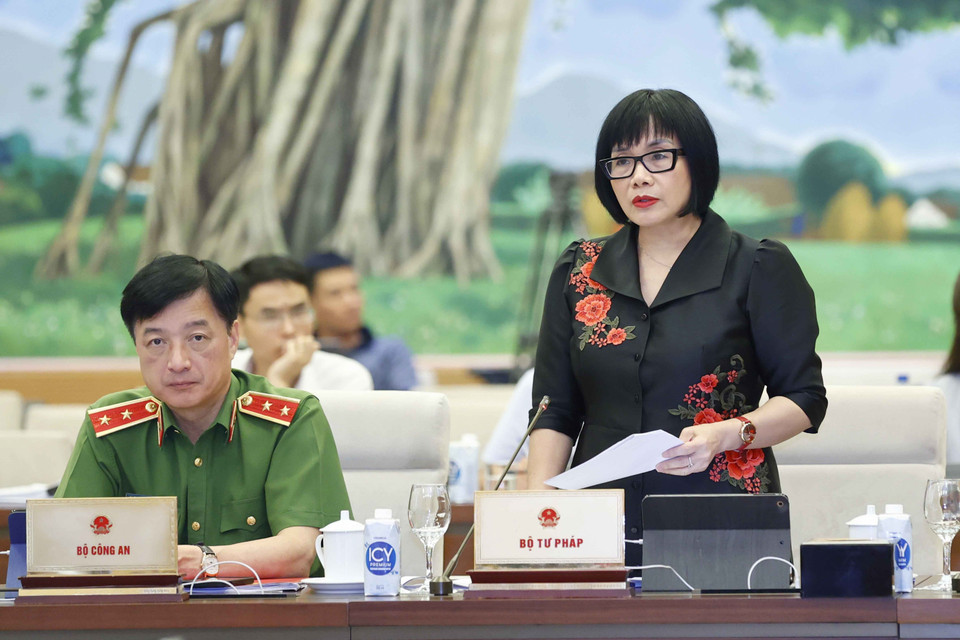 Thứ trưởng Bộ Tư pháp Đặng Hoàng Oanh phát biểu. (Ảnh: Doãn Tấn/TTXVN)