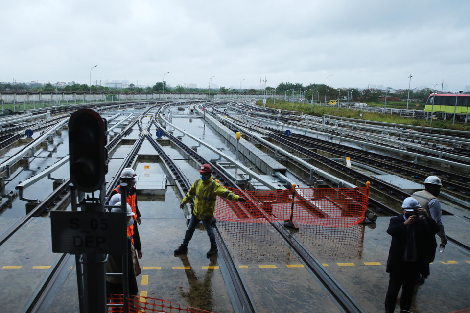 Ga Nhổn (S1) nằm trên địa phận phường Minh Khai, quận Bắc Từ Liêm. (Ảnh: Lâm Khánh/TTXVN)
