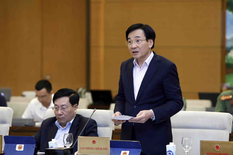 Bộ trưởng, Chủ nhiệm Văn phòng Chính phủ Trần Văn Sơn phát biểu. (Ảnh: An Đăng/TTXVN)