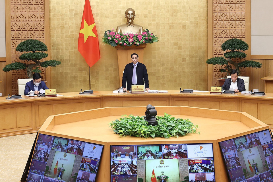 Cuộc họp của Thủ tướng với các bộ, ngành, địa phương nhằm lấy ý kiến báo cáo nghiên cứu tiền khả thi các dự án xây dựng đường vành đai 4 Hà Nội; đường vành đai 3 Thành phố Hồ Chí Minh và 03 dự án xây dựng đường cao tốc Biên Hoà-Vũng Tàu; dự án Châu Đốc-Cần Thơ-Sóc Trăng; dự án Khánh Hoà-Buôn Ma Thuột. (Ảnh: Dương Giang/TTXVN)