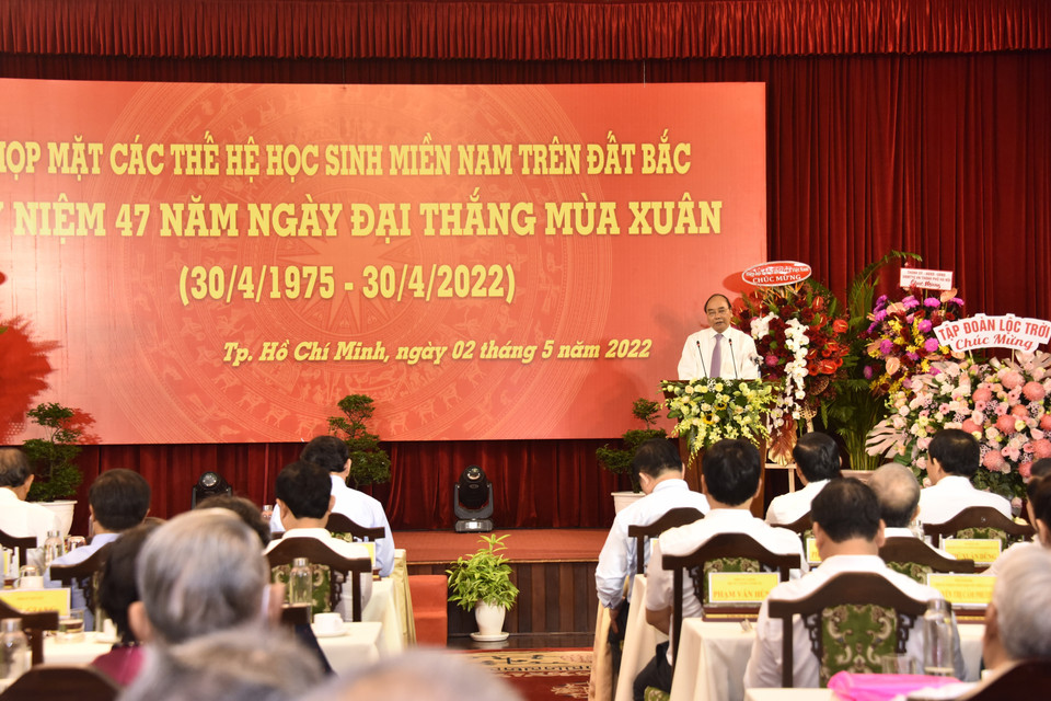 Quang cảnh buổi họp mặt học sinh miền Nam trên đất Bắc. (Ảnh: Thu Hương/TTXVN)