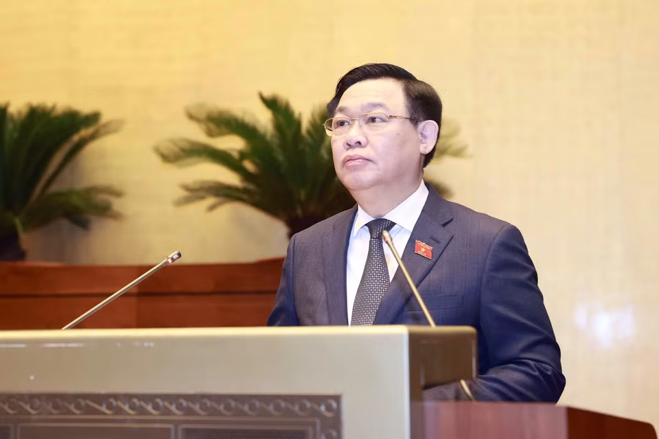 Chủ tịch Quốc hội Vương Đình Huệ phát biểu khai mạc. (Ảnh: Doãn Tấn/TTXVN)