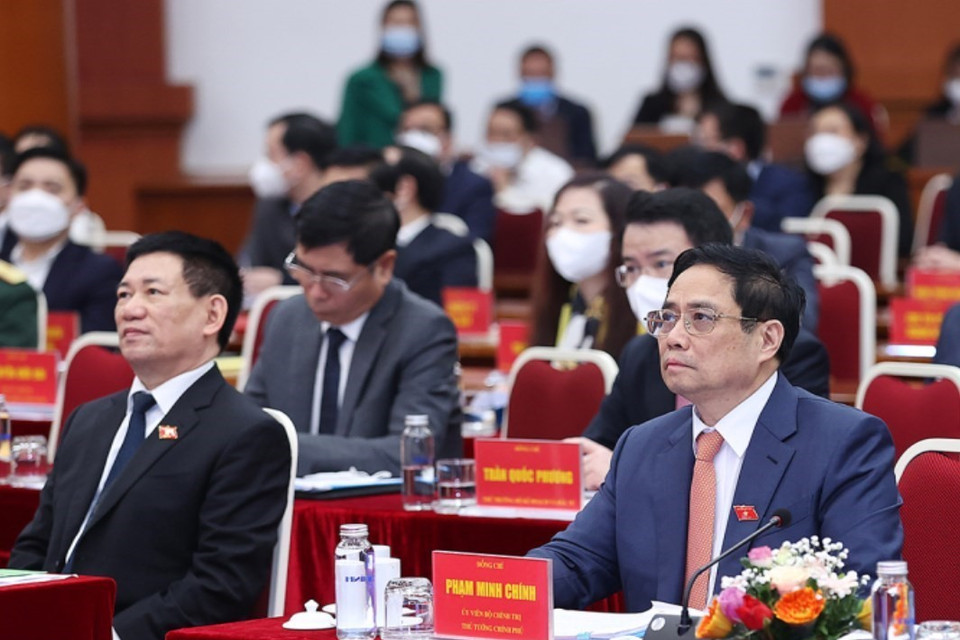 Thủ tướng Phạm Minh Chính dự hội nghị. (Ảnh: Dương Giang/TTXVN)