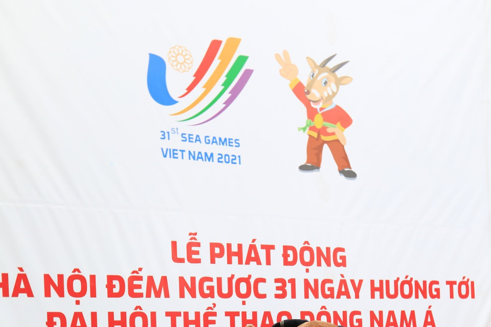 Sao La - Linh vật SEA Games 31. (Ảnh: Hoàng Hiếu/TTXVN)