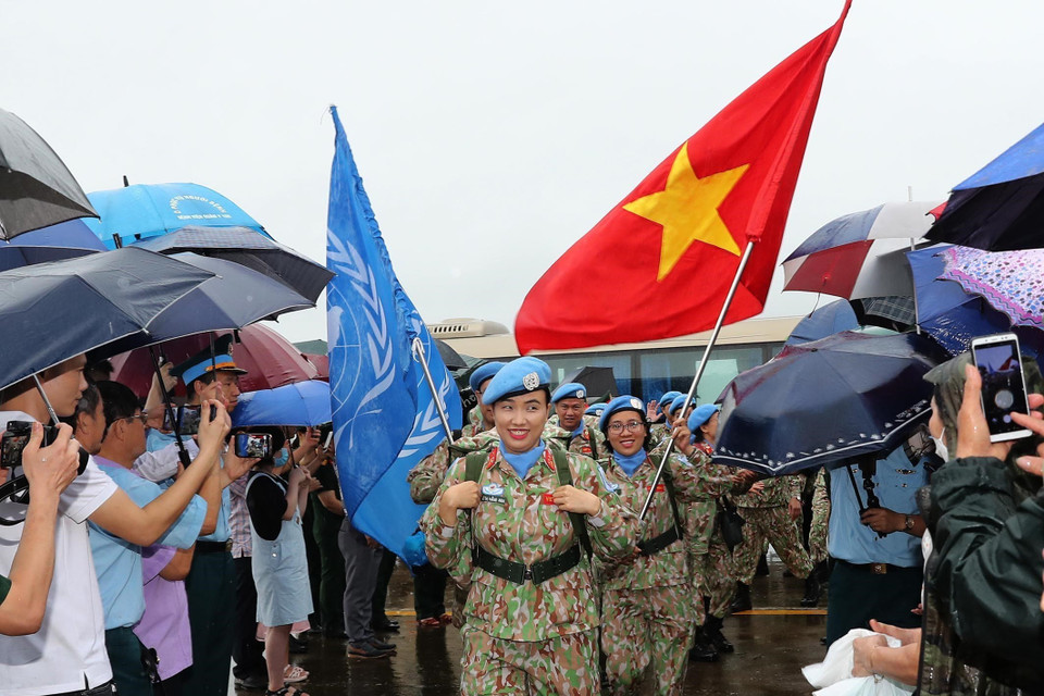 Thê đội 2 của Bệnh viện cấp 2 số 4 lên đường đi Nam Sudan thực hiện nhiệm vụ của Liên hợp quốc. (Ảnh: Trọng Đức/TTXVN)