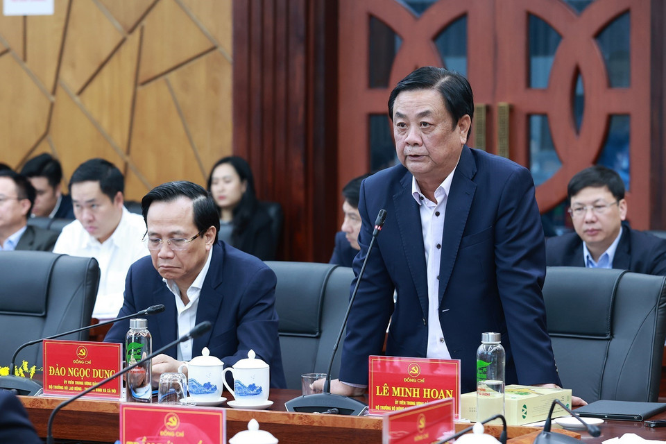 Bộ trưởng Bộ Nông nghiệp và Phát triển Nông thôn Lê Minh Hoan phát biểu. (Ảnh: Dương Giang/TTXVN)