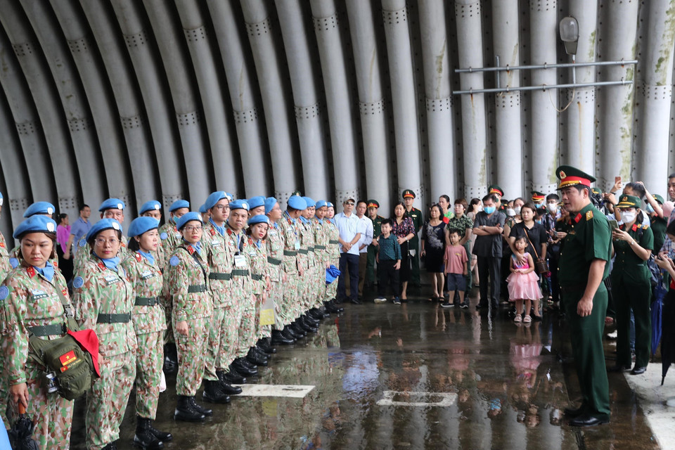 Quang cảnh lễ tiễn. (Ảnh: Trọng Đức/TTXVN)