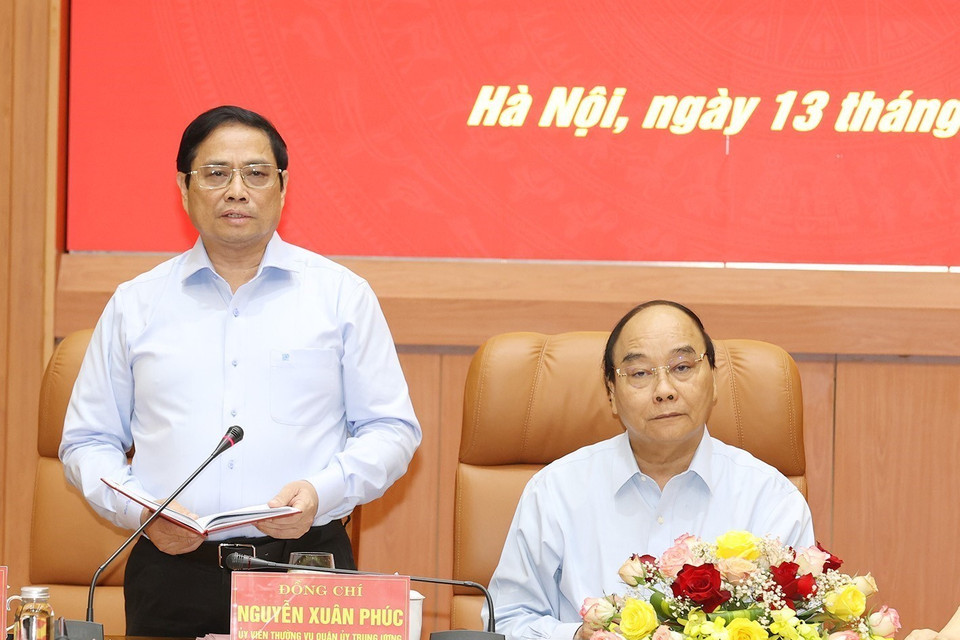 Thủ tướng Chính phủ Phạm Minh Chính phát biểu tại hội nghị. (Ảnh: Trí Dũng/TTXVN)