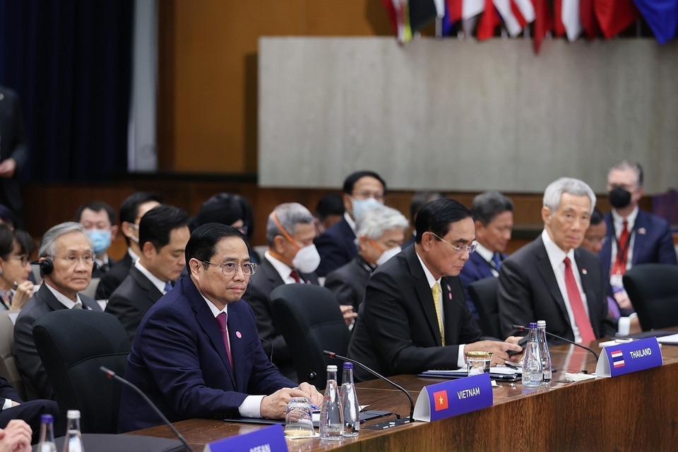 Thủ tướng Chính phủ Phạm Minh Chính dự Hội nghị cấp cao đặc biệt ASEAN-Hoa Kỳ. (Ảnh: Dương Giang/TTXVN)