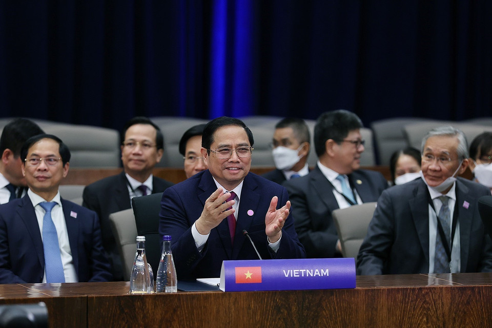 Thủ tướng Chính phủ Phạm Minh Chính dự Hội nghị cấp cao đặc biệt ASEAN-Hoa Kỳ. (Ảnh: Dương Giang/TTXVN)