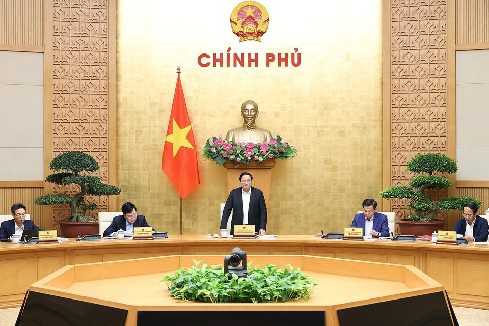 Thủ tướng Phạm Minh Chính chỉ rõ công tác quy hoạch có ý nghĩa hết sức quan trọng đối với phát triển kinh tế-xã hội, được Đảng, Nhà nước quan tâm chỉ đạo thực hiện trên phạm vi toàn quốc. (Ảnh: Dương Giang/TTXVN)