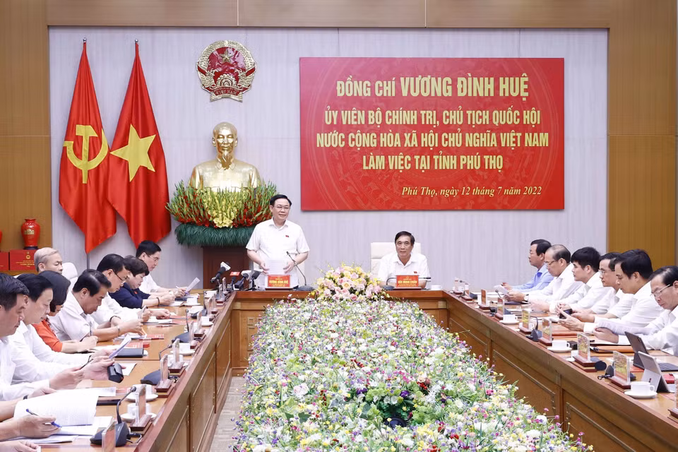 Chủ tịch Quốc hội Vương Đình Huệ phát biểu. (Ảnh: Doãn Tấn/TTXVN)