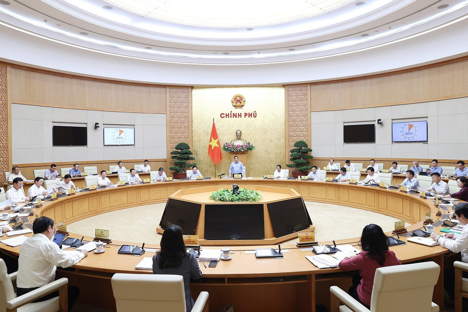 Thủ tướng Phạm Minh Chính đề nghị các đại biểu dự phiên họp nêu cao tinh thần trách nhiệm, tập trung trí tuệ, kinh nghiệm để phát biểu ý kiến 'đúng, trúng,' đi thẳng vào vấn đề. (Ảnh: Dương Giang/TTXVN)