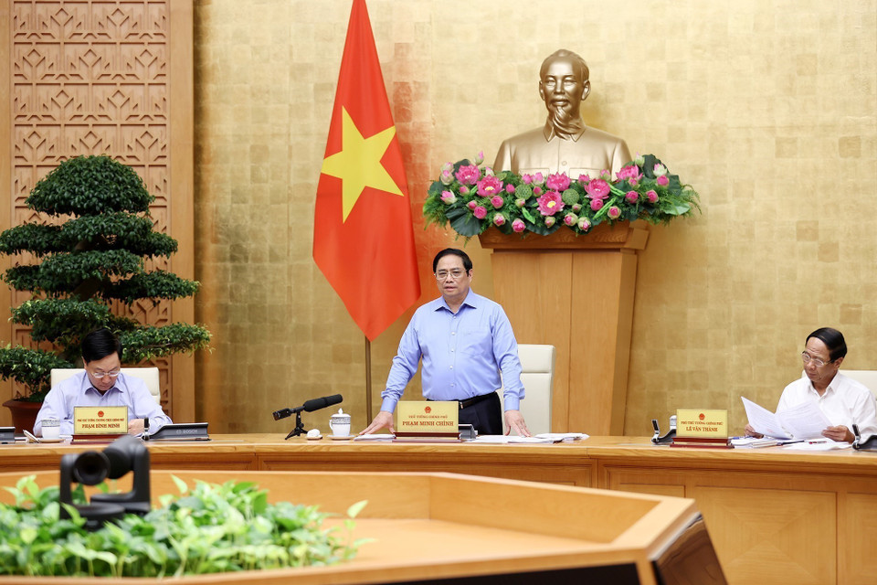 Thủ tướng Phạm Minh Chính chủ trì phiên họp. (Ảnh: Dương Giang/TTXVN)