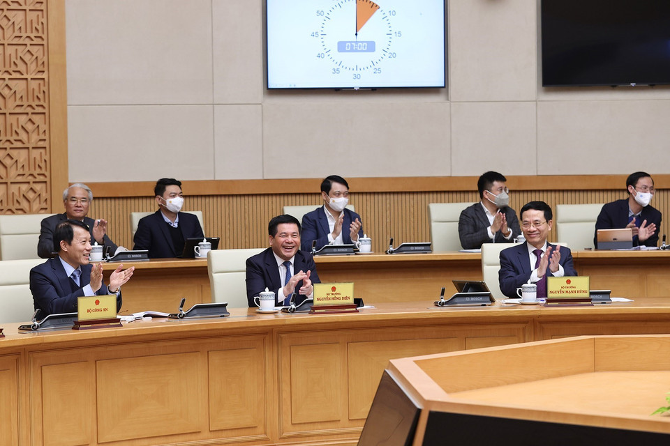 Các Bộ trưởng tham dự phiên họp. (Ảnh: Dương Giang/TTXVN)