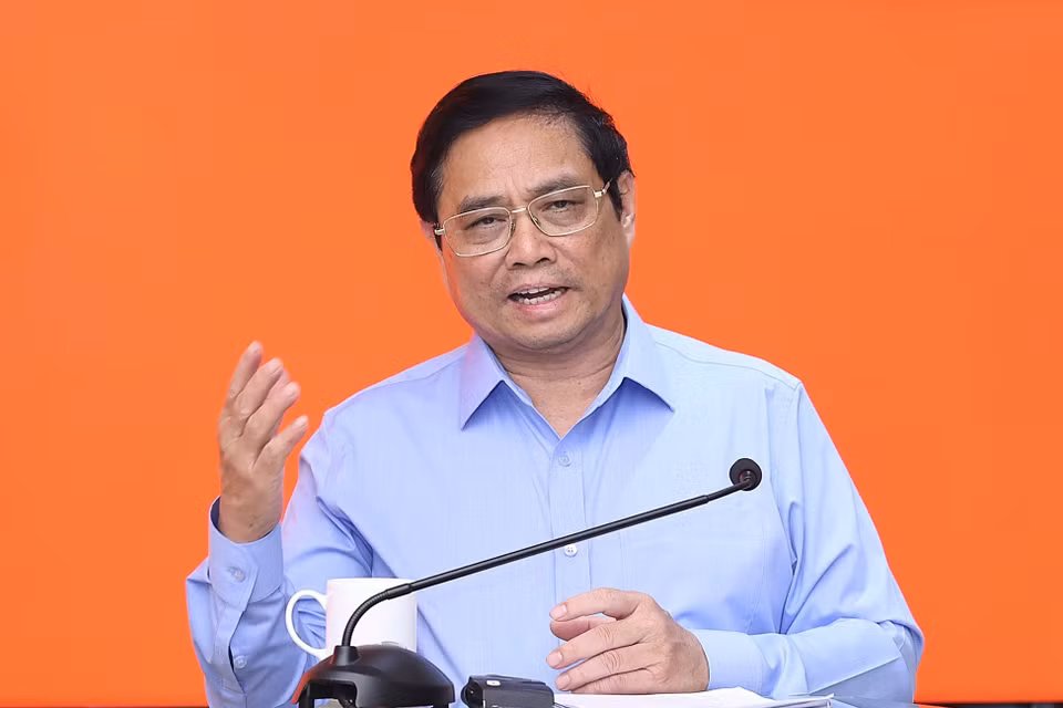 Thủ tướng Phạm Minh Chính phát biểu. (Ảnh: Dương Giang/TTXVN)