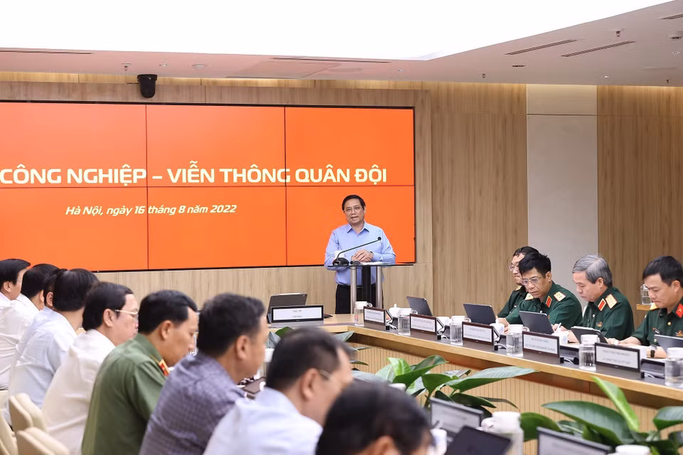 Thủ tướng Phạm Minh Chính kết luận buổi làm việc. (Ảnh: Dương Giang/TTXVN)