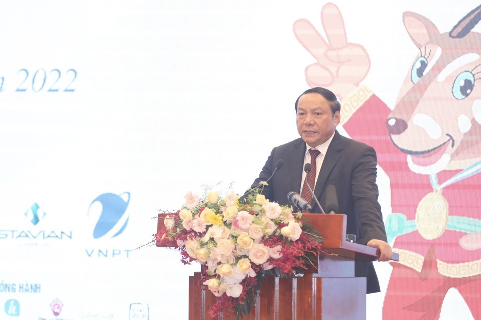 Bộ trưởng Bộ Văn hóa, Thể thao và Du lịch Nguyễn Văn Hùng phát biểu. (Ảnh: Minh Quyết/TTXVN)