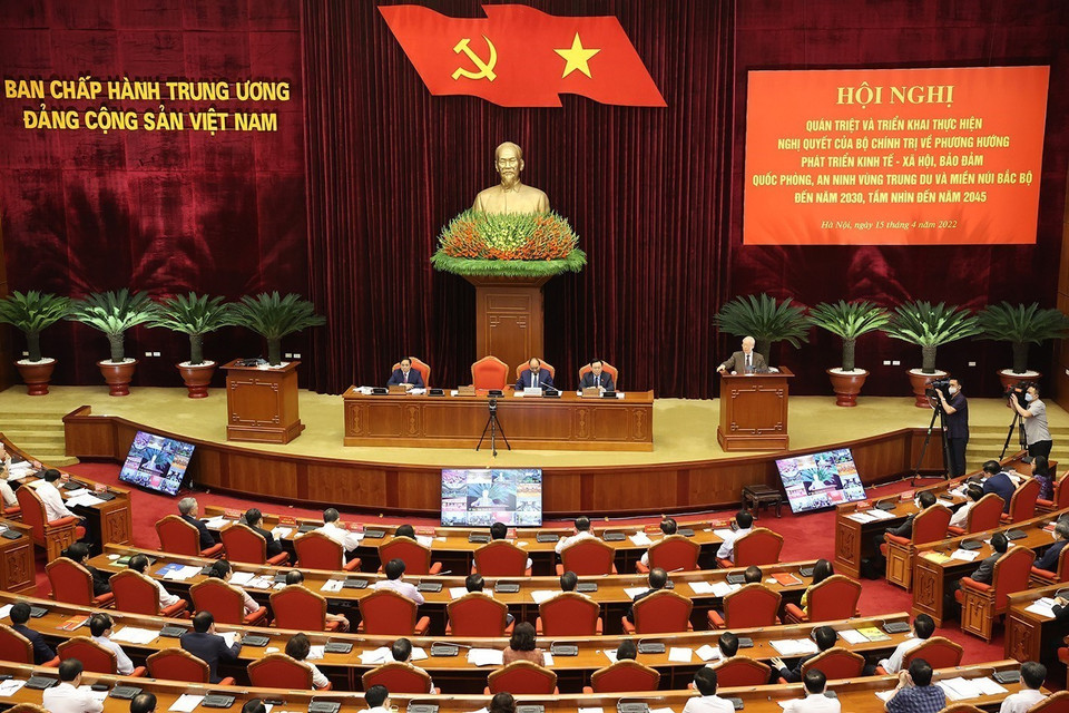 Tổng Bí thư Nguyễn Phú Trọng phát biểu chỉ đạo hội nghị. (Ảnh: Trí Dũng/TTXVN)