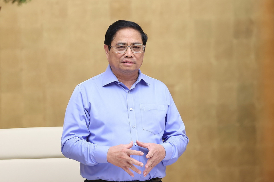 Thủ tướng Phạm Minh Chính kết luận Phiên họp Chính phủ sáng 6/9. (Ảnh: Dương Giang/TTXVN)