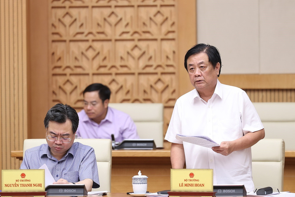 Bộ trưởng Bộ Nông nghiệp và Phát triển Nông thôn Lê Minh Hoan phát biểu. (Ảnh: Dương Giang/TTXVN)