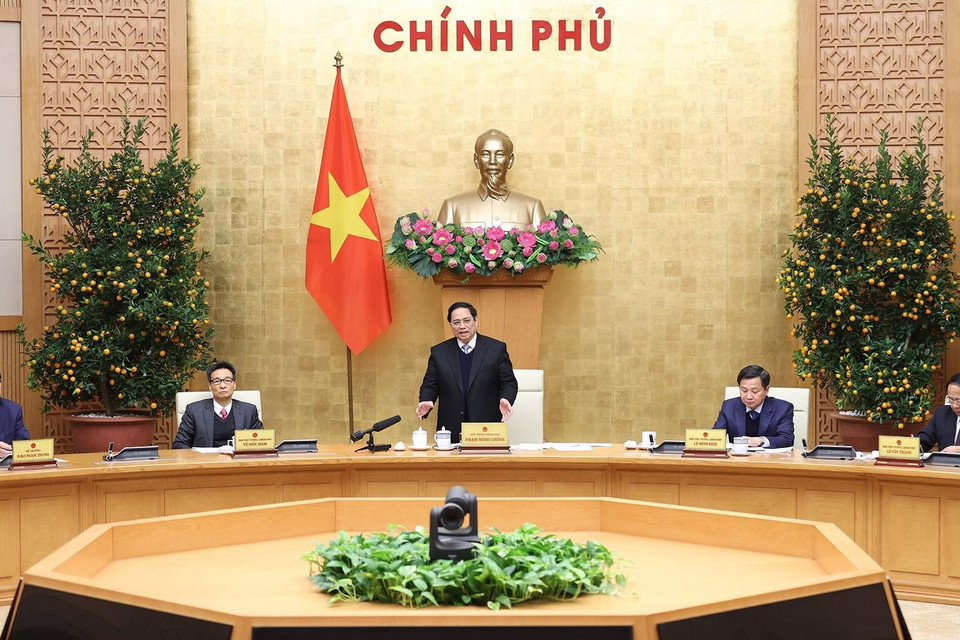 Thủ tướng Phạm Minh Chính kết luận phiên họp. (Ảnh: Dương Giang/TTXVN)