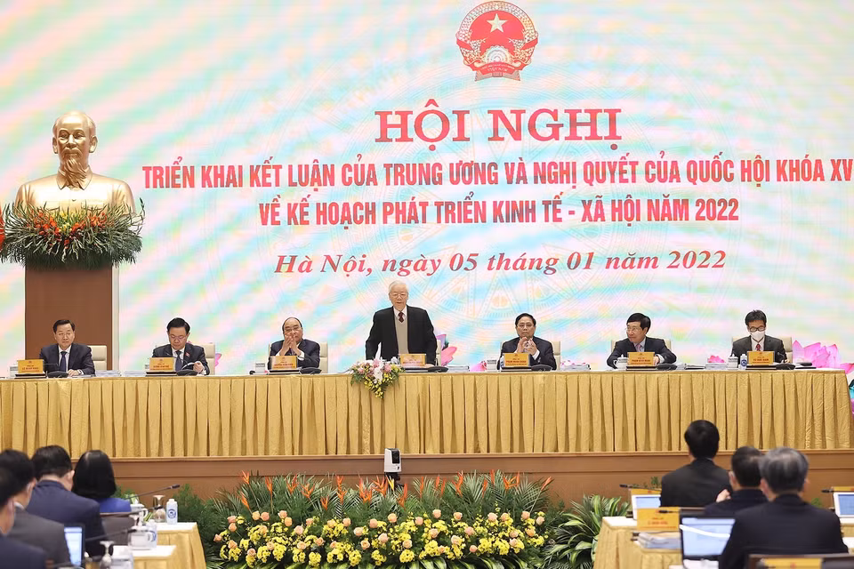 Tổng Bí thư Nguyễn Phú Trọng dự và chỉ đạo. (Ảnh: Dương Giang/TTXVN)