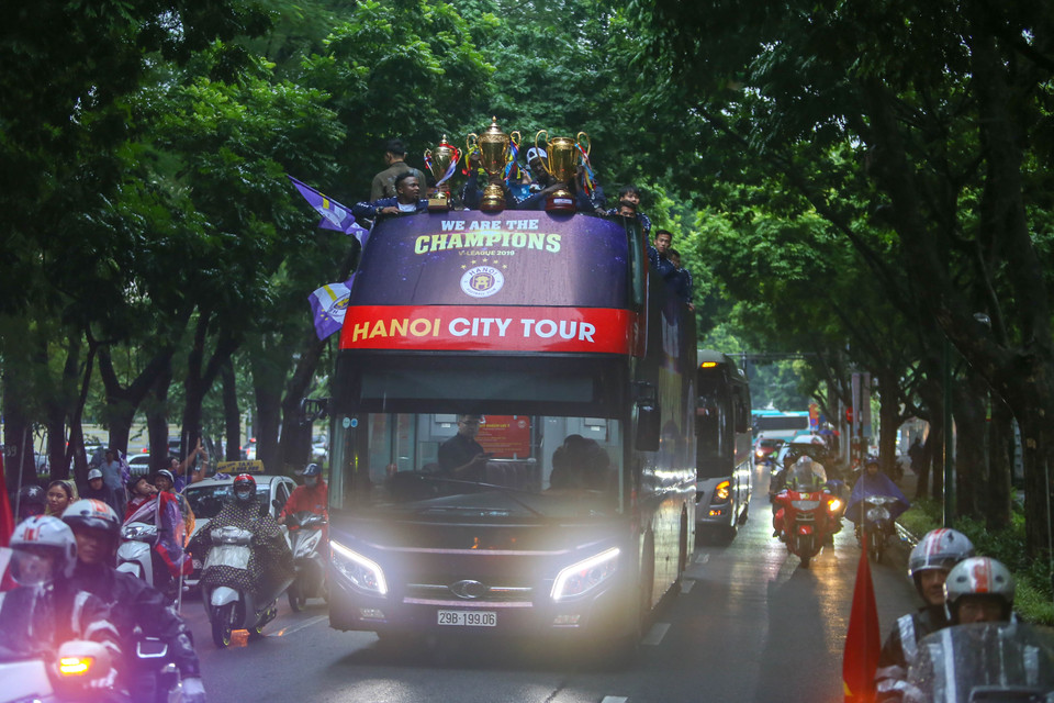 Khép lại mùa giải 2019, câu lạc bộ Hà Nội đi vào lịch sử bóng đá Việt Nam khi trở thành một trong những câu lạc bộ giàu thành tích nhất. (Ảnh: Nguyên An/Vietnam+)