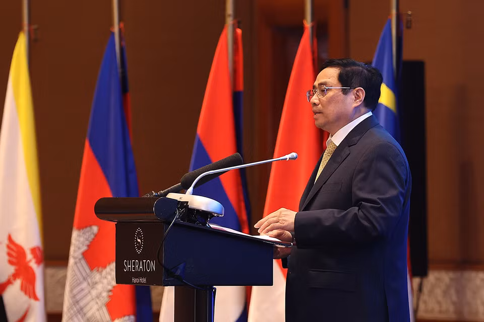 Thủ tướng Phạm Minh Chính phát biểu. (Ảnh: Dương Giang/TTXVN)