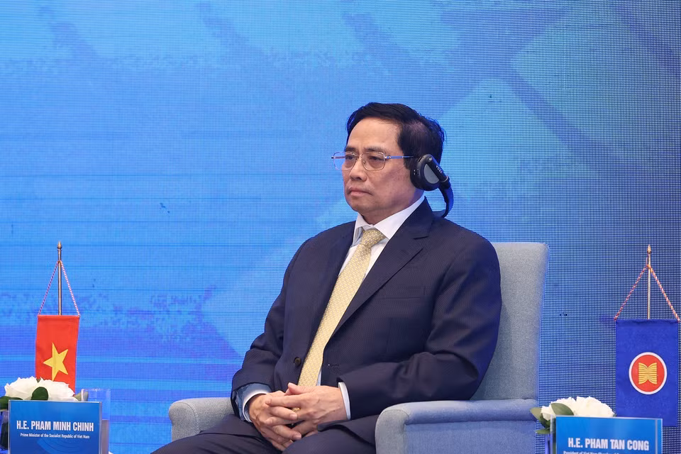 Thủ tướng Phạm Minh Chính dự Diễn đàn cấp cao ASEAN về hợp tác tiểu vùng vì sự phát triển bền vững. (Ảnh: Dương Giang/TTXVN)