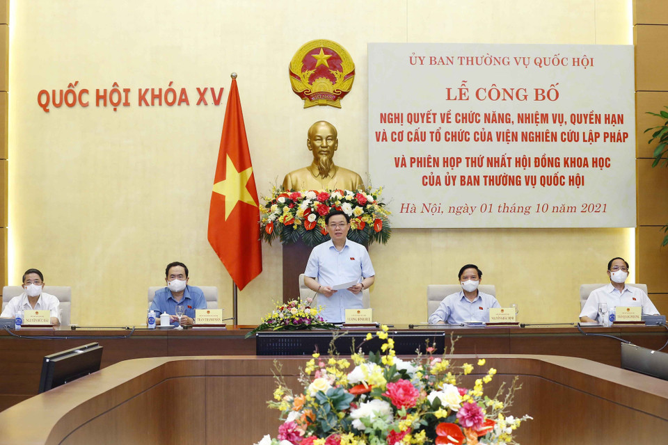 Chủ tịch Quốc hội Vương Đình Huệ phát biểu chỉ đạo. (Ảnh: Doãn Tấn/TTXVN)