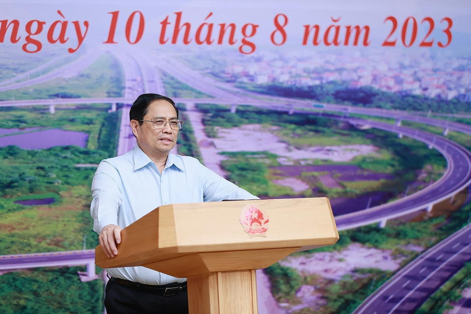 Chiều 10/8, tại Hà Nội, Thủ tướng Phạm Minh Chính, Trưởng Ban Chỉ đạo, chủ trì Phiên họp thứ 7 của Ban Chỉ đạo Nhà nước các Công trình, Dự án Quan trọng Quốc gia, Trọng điểm ngành giao thông vận tải. (Ảnh: Dương Giang/TTXVN)