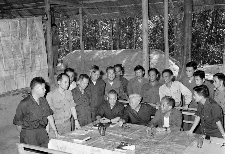 Bộ Chỉ huy Chiến dịch Hồ Chí Minh tại căn cứ Tà Thiết - Lộc Ninh (tháng 4/1975). (Ảnh: TTXVN)